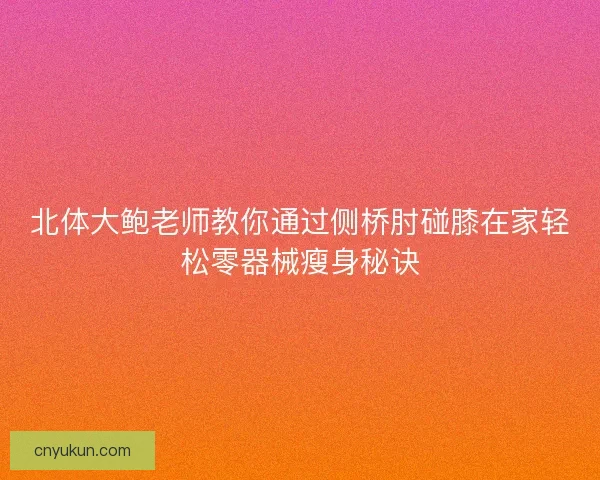 北体大鲍老师教你通过侧桥肘碰膝在家轻松零器械瘦身秘诀